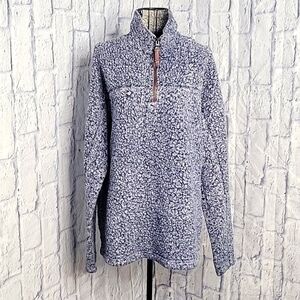 TRUE GRIT‎ Blue Women's Sherpa Half Zip Pullover Small